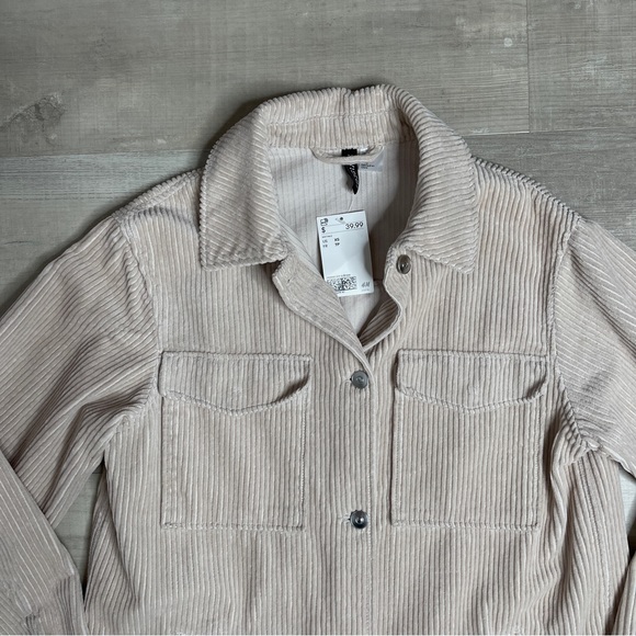 NWT H&M Corduroy Oversized Shirt Jacket Shacket - Picture 8 of 9